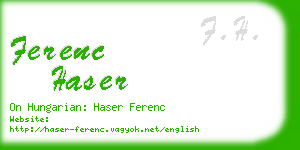 ferenc haser business card